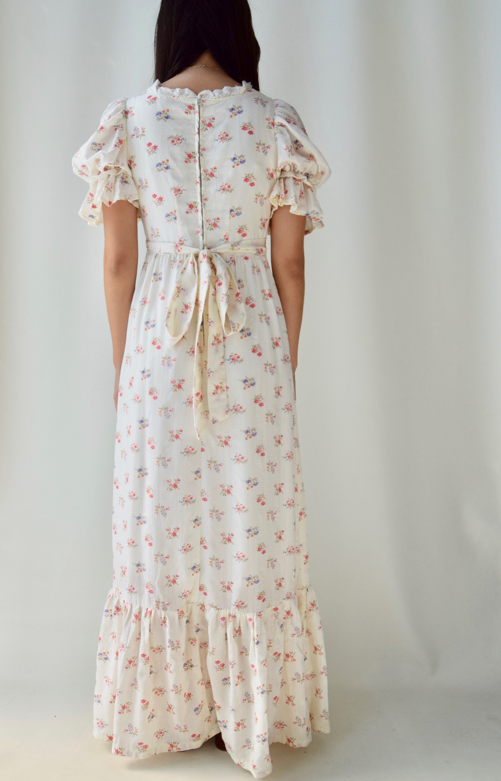 70's Micro Floral Maxi Dress