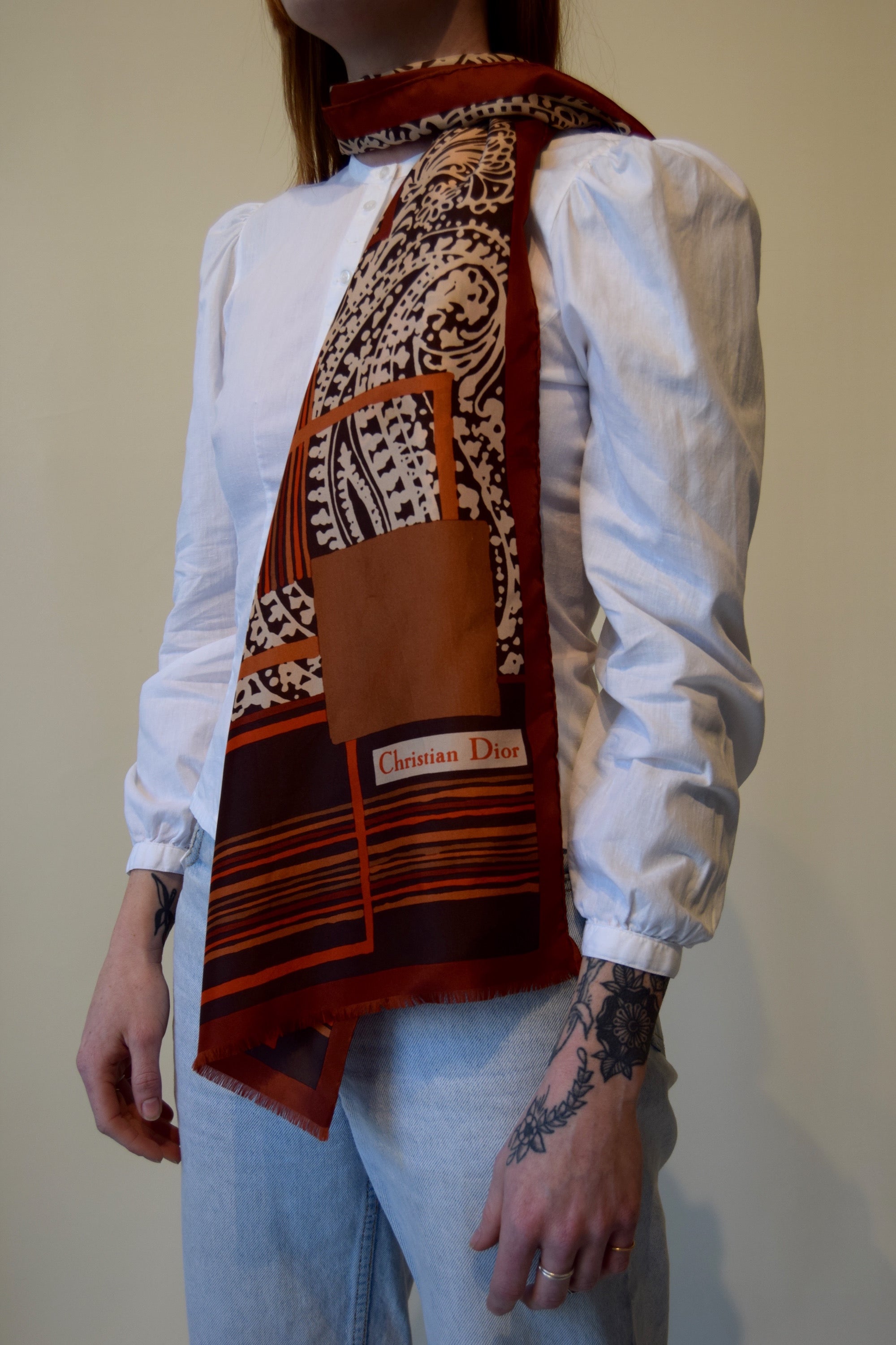 christian dior scarf silk