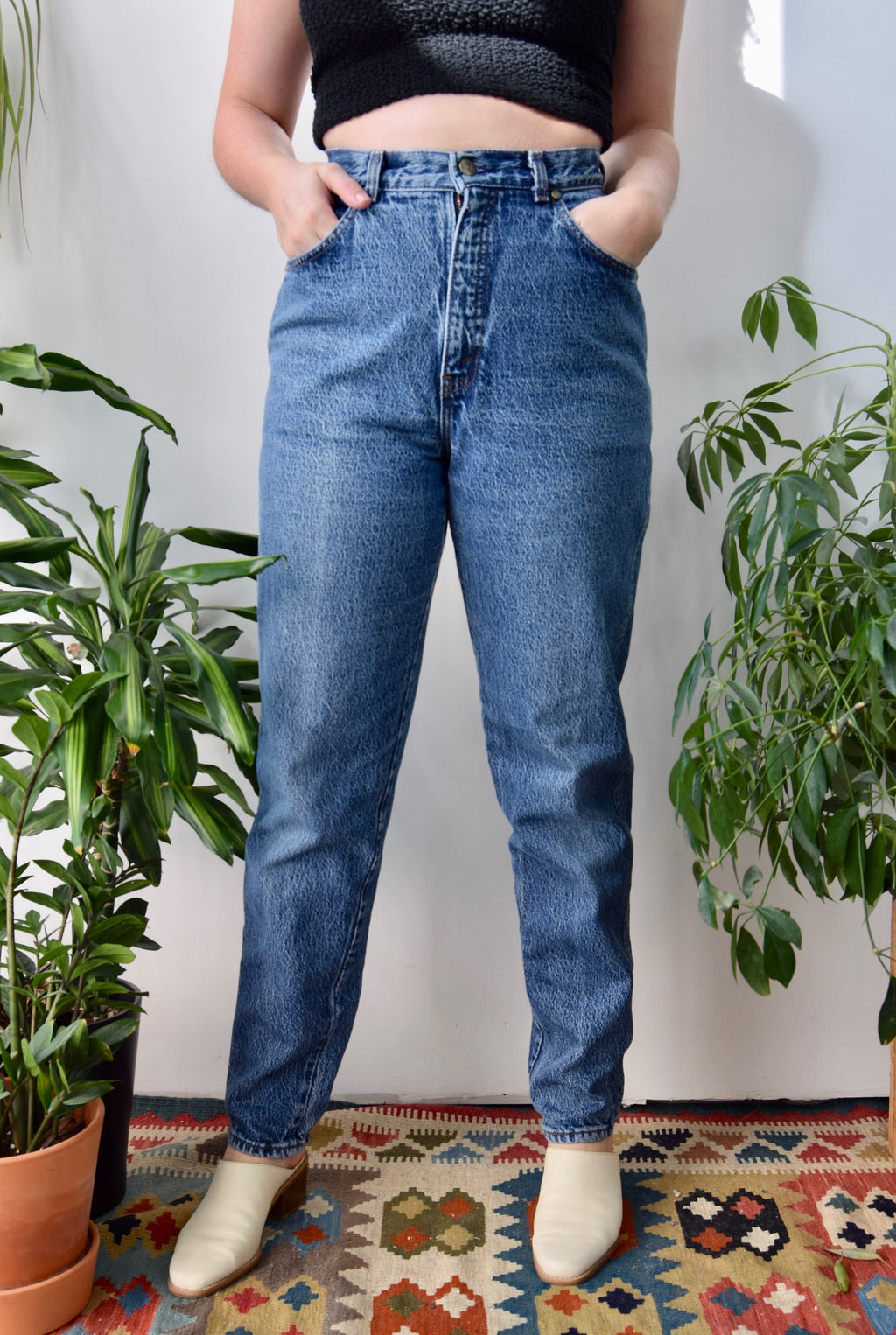 High Waisted Stone Washed Levis Jeans
