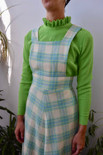 Wool Plaid Pinafore Dress