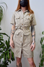 Khaki Cotton Safari Dress