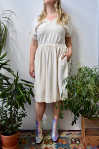 Speckled Ivory Raw Silk Dress