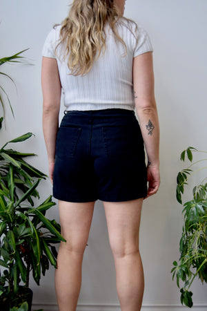 Black Cotton Shorts