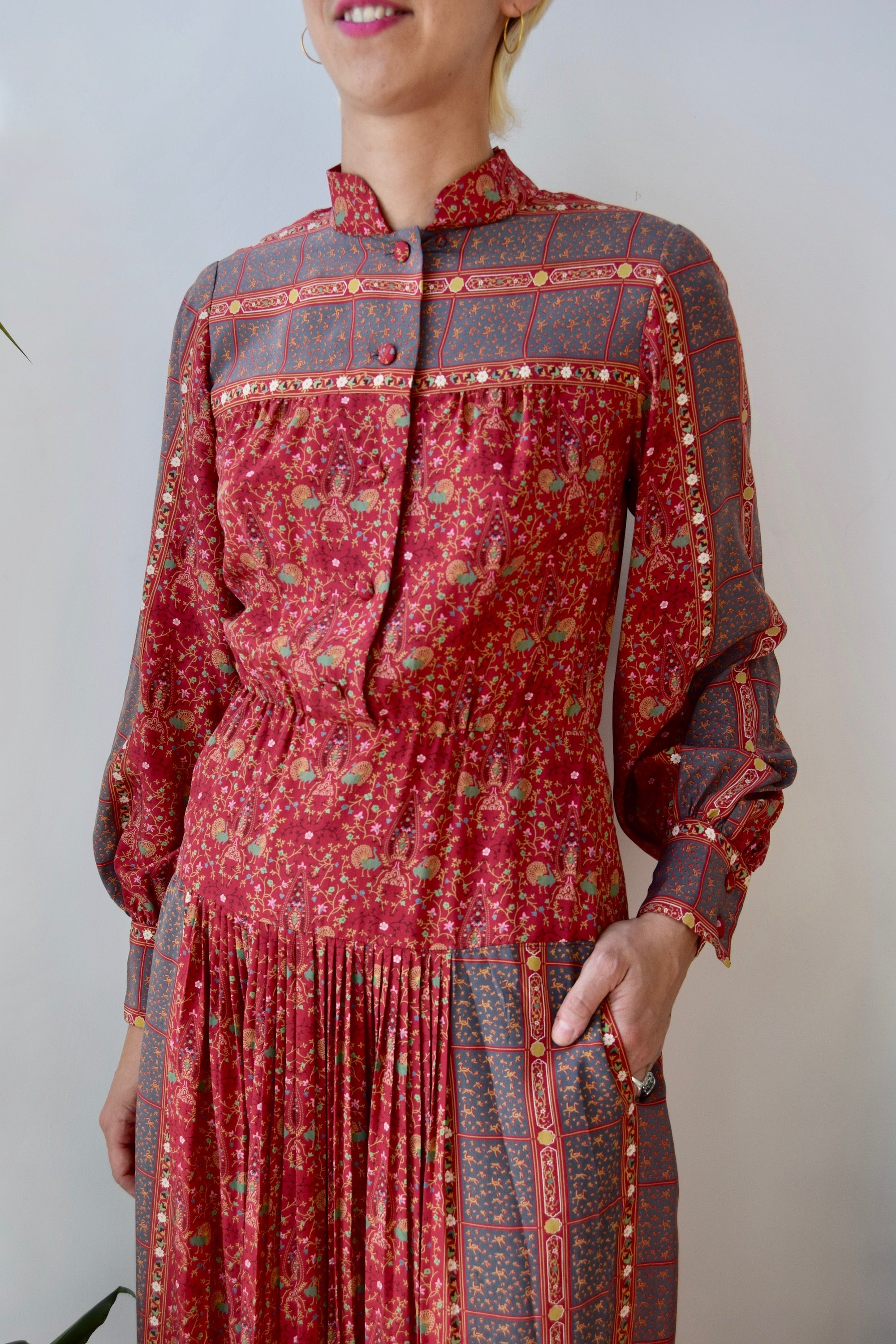 Seventies Designer Silk Dress
