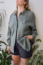 Sage Soft Linen Button Up