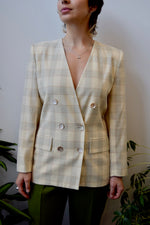 Cream Plaid Blazer