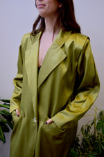 Chartreuse Satin Trench