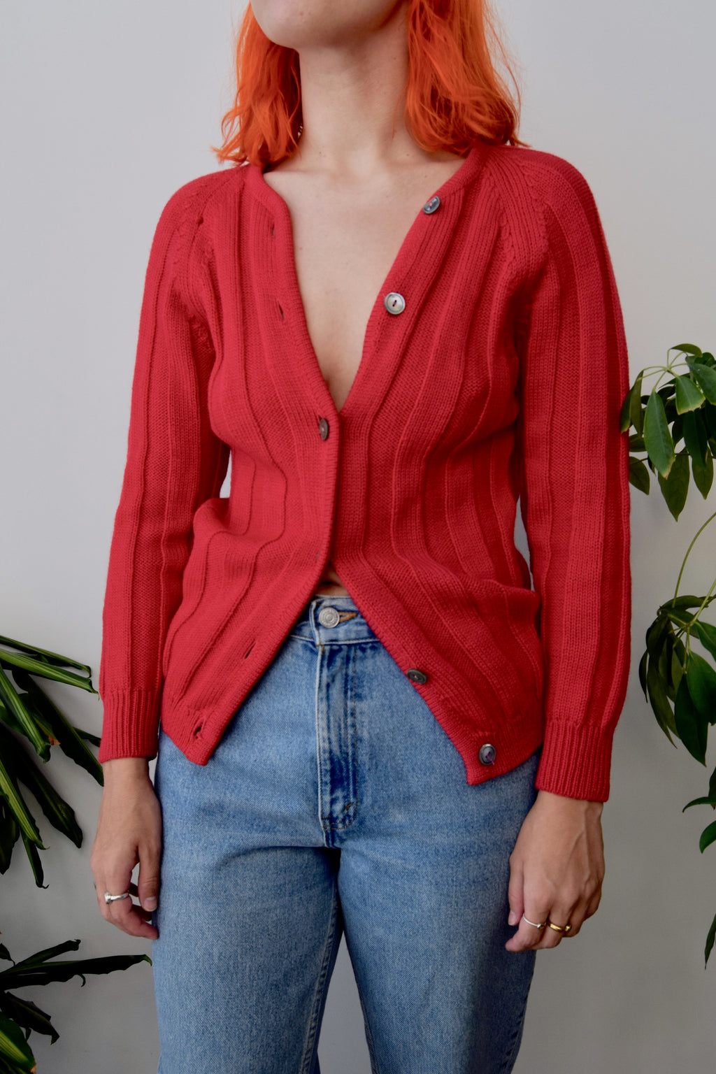 Raspberry Wool Cardigan