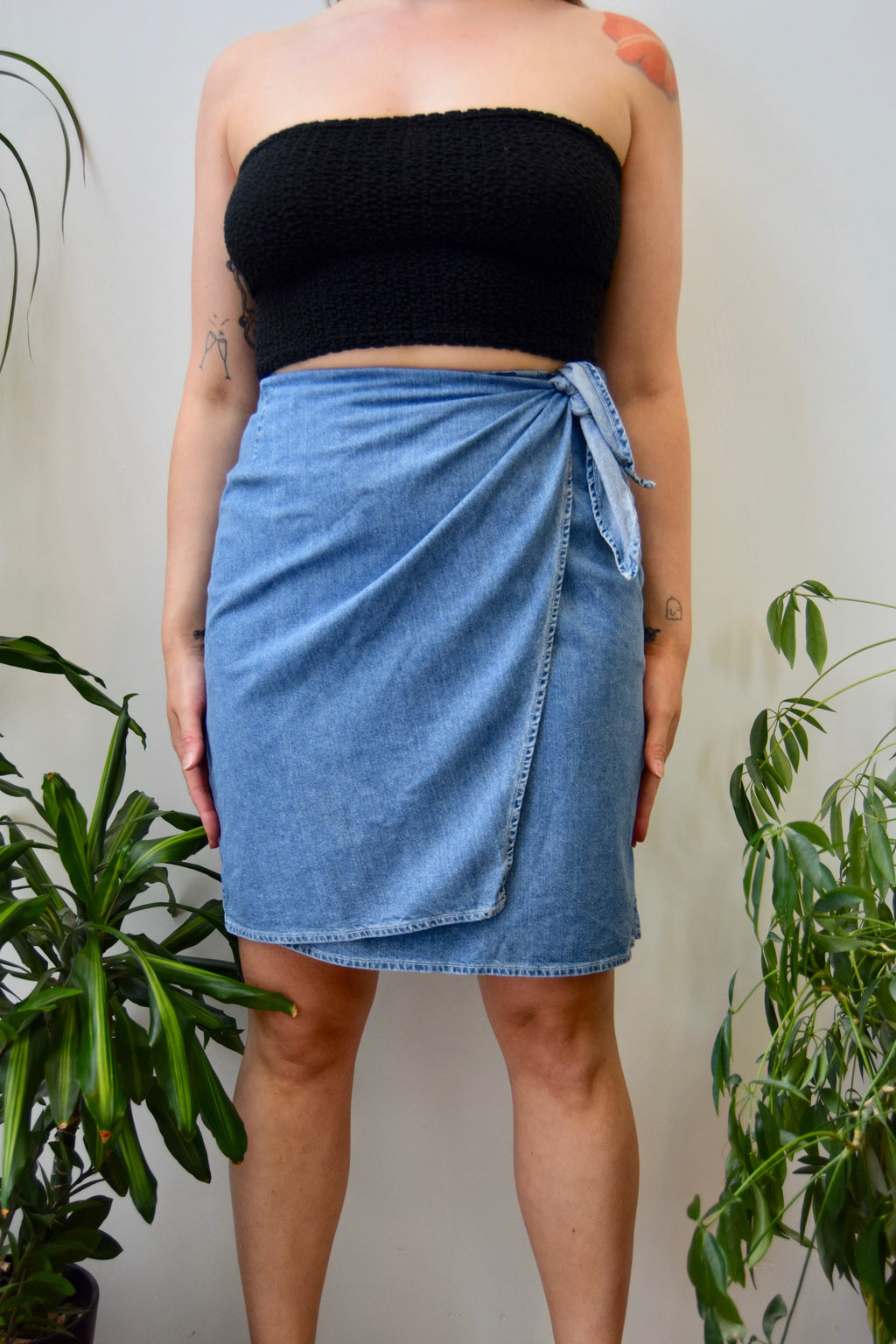 Nineties Denim Wrap Skirt