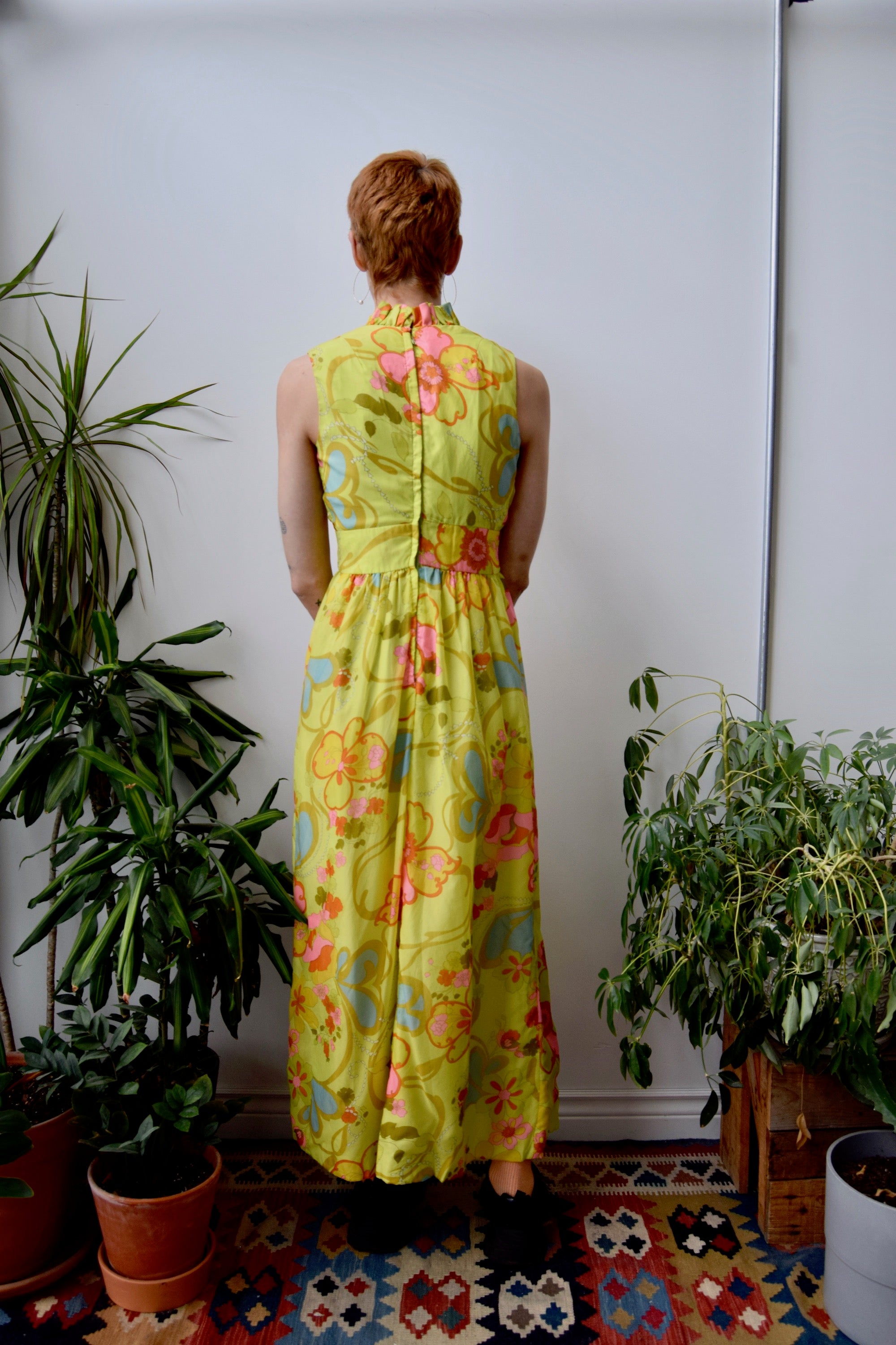 Seventies Chartreuse Party Dress