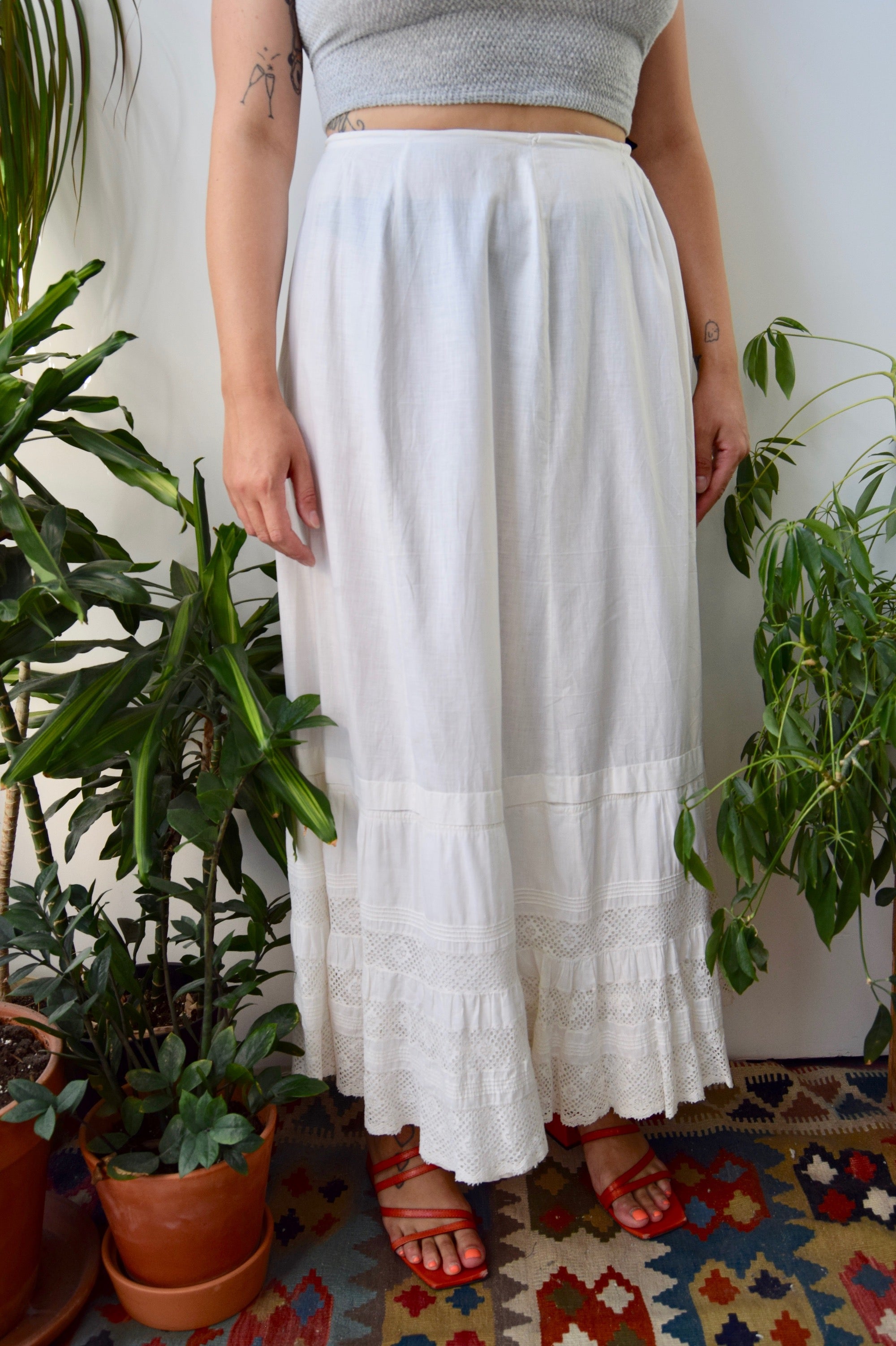 Ivory Cotton Petticoat Skirt