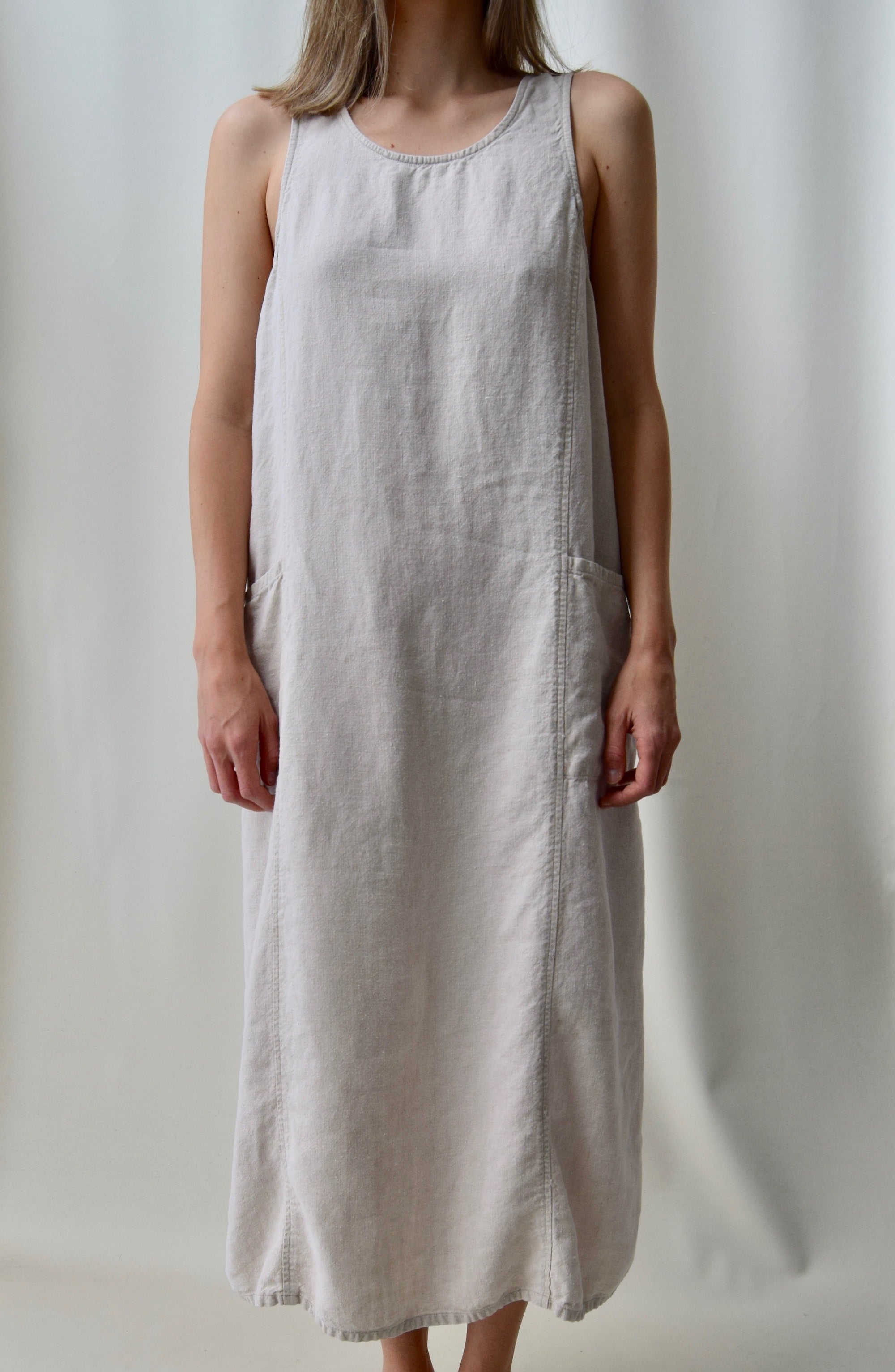 linen sack dress Off-Shoulder Hemp/Linen Sack Dress