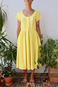 Eighties Daffodil Cotton Day Dress