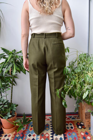 Olive Lambswool Trousers