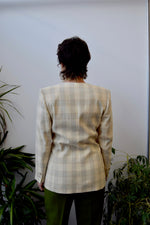 Cream Plaid Blazer