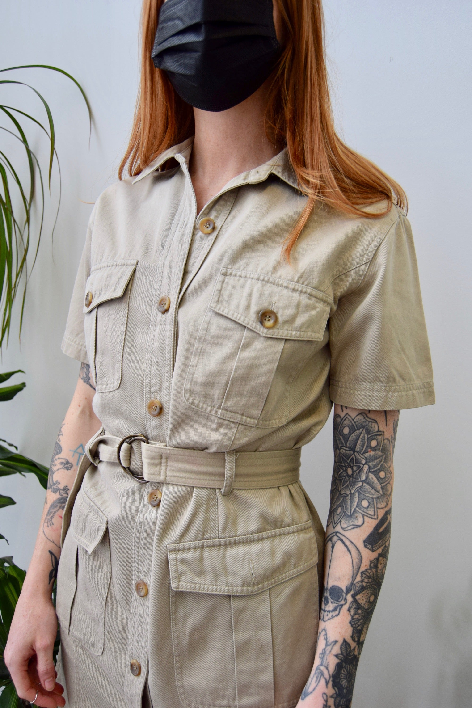Khaki Cotton Safari Dress – Community Thrift and Vintage Khaki Cotton Safari Dress – Community Thrift and Vintage