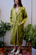 Chartreuse Satin Trench