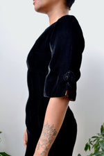 Fifties Black Velvet Wiggle Dress