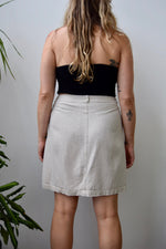 Tan Linen Blend Skirt