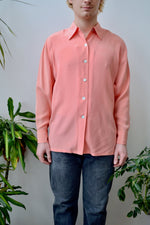 Silk Salmon Button Up