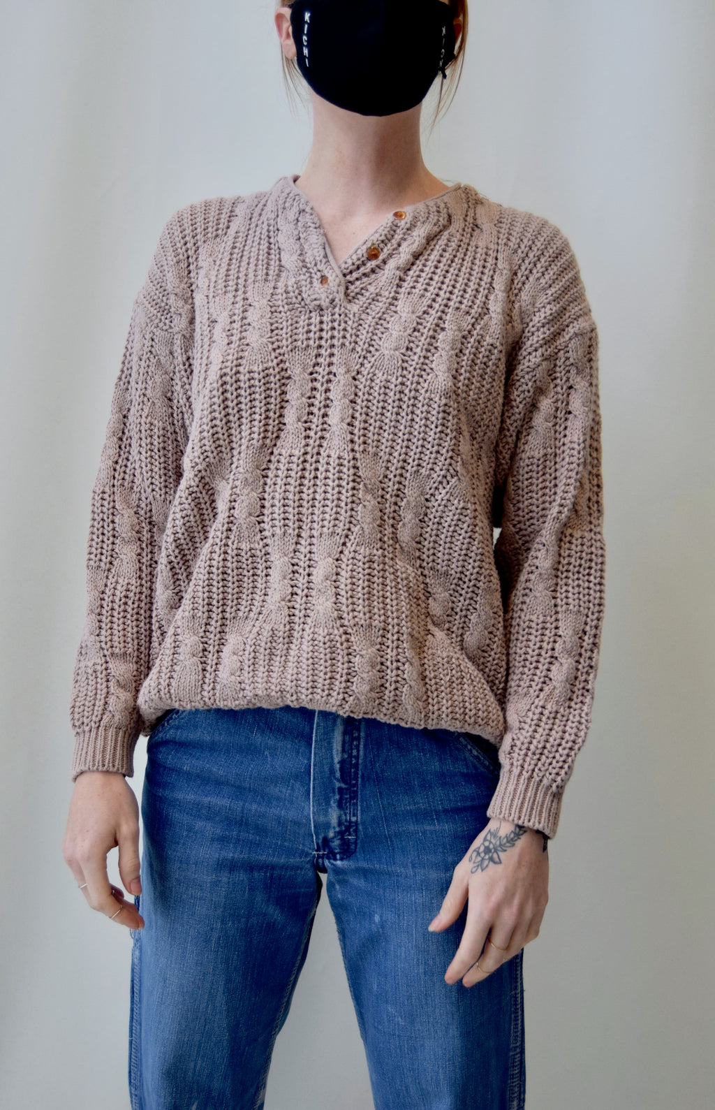 Beige Cotton Pullover