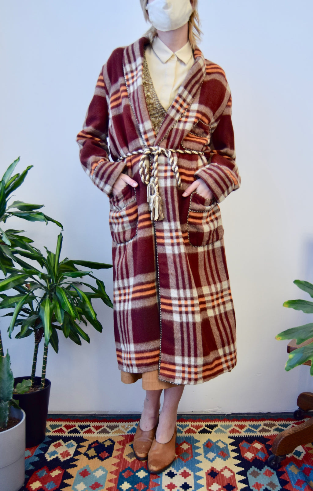 Vintage Flannel Plaid Robe