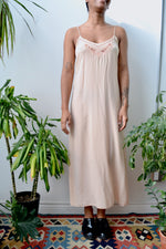 Peach Embroidered Silk Slip