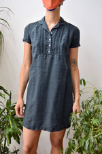 Black Linen Shirtdress