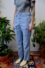 Seventies Light Blue Cargo Pants