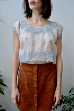 Gauzy Embroidered Crop