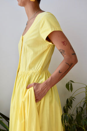 Eighties Daffodil Cotton Day Dress