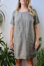 Olive Linen Summer Dress