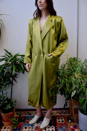 Chartreuse Satin Trench