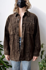 Dark Brown Suede Shacket