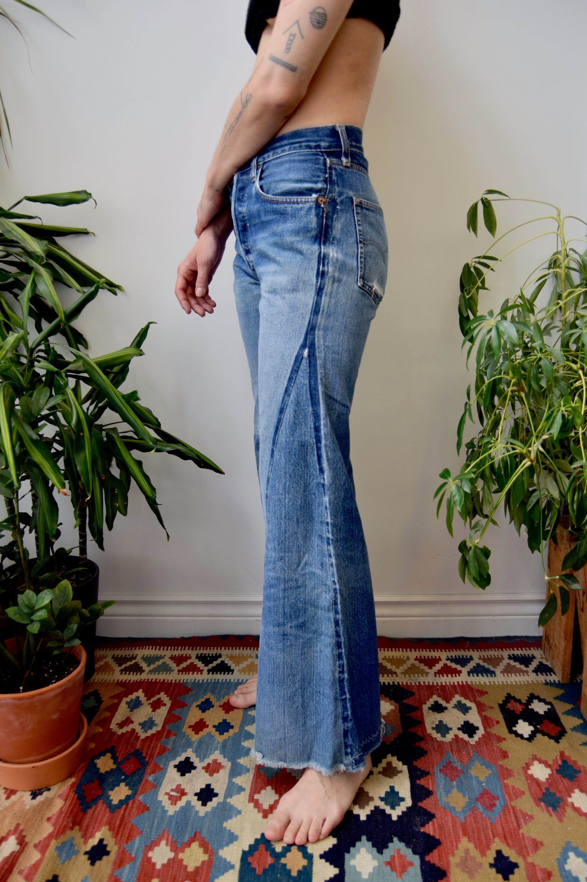 Vintage Big E Levis Folk Art Jeans