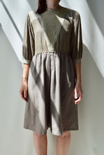 Textured Neutral Day Dress