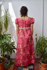 Seventies Pink Floral Jane Austen Dress