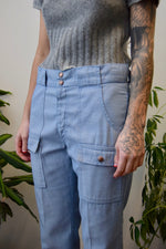 Seventies Light Blue Cargo Pants
