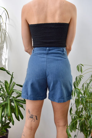 Indigo Ramie Cotton Trouser Shorts