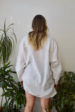 White Ramie Pocket Button Up