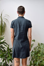 Black Linen Shirtdress