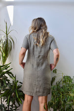 Olive Linen Summer Dress