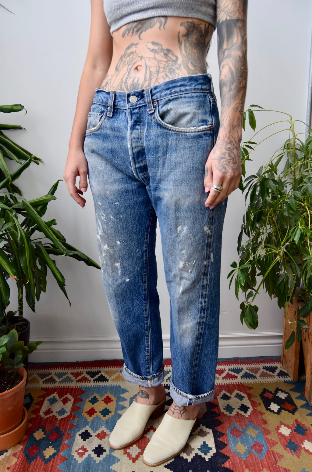 Vintage Selvedge Levis Paint Jeans