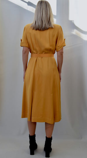 1940's Mustard Mildred Ratchet Dress