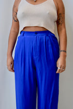 Cobalt Silk Pants