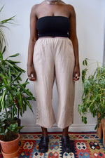 Taupe Linen Flood Pants