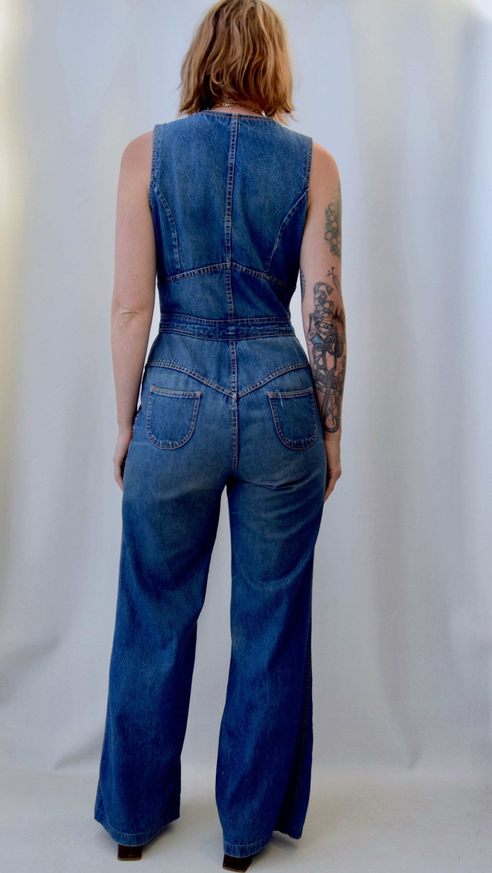 Seventies Denim Pantsuit