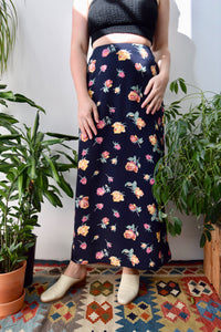 Nineties Navy Floral Maxi Skirt