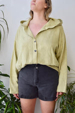 Green Tea Linen Hooded Jacket