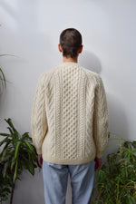 Cream Wool Irish Knit Cardigan